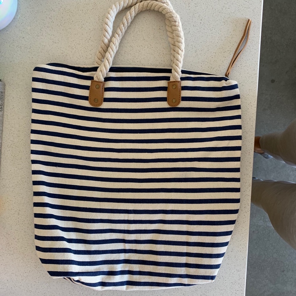 summer & rose stripe tote